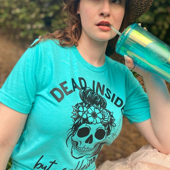 BELLA CANVAS Dead Inside but Caffeinated Tshirt - Picture 4 of 4